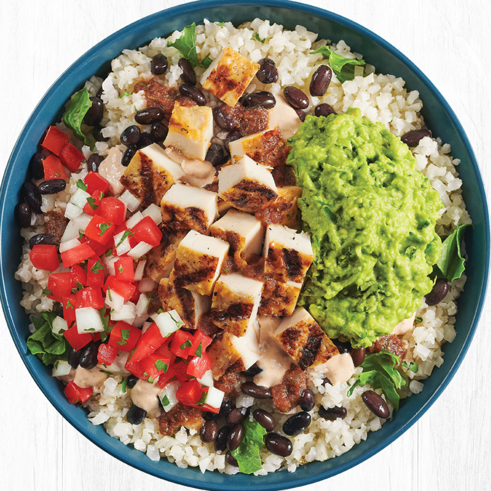 Order California Bowl with Cauliflower Rice and Grilled Chicken food online from Rubio Coastal Grill store, La Jolla on bringmethat.com