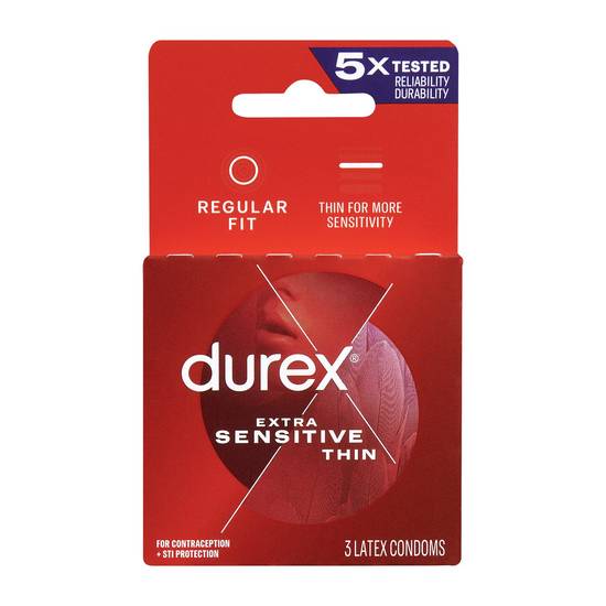 Order Durex Extra Sensitive 3pk food online from Sheetz store, Lexington on bringmethat.com