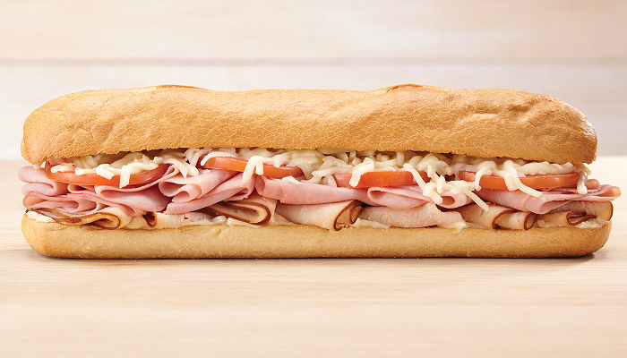 Order 12" Turkey and Ham Melt Sub (1196 Cal) food online from Quickchek store, South Bound Brook on bringmethat.com
