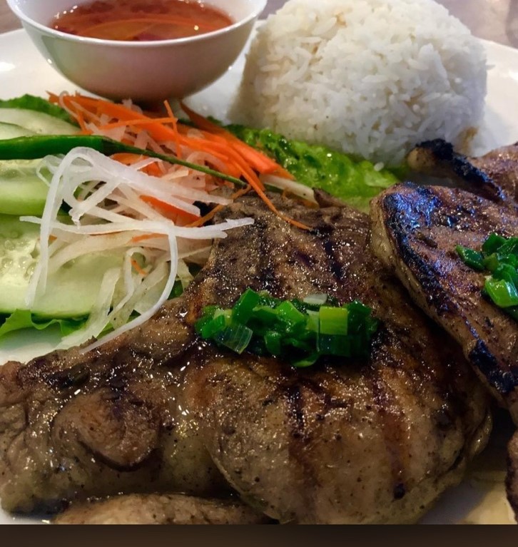 Order G1. Pork Chop Rice Plate food online from Pho Cravin store, Fremont on bringmethat.com
