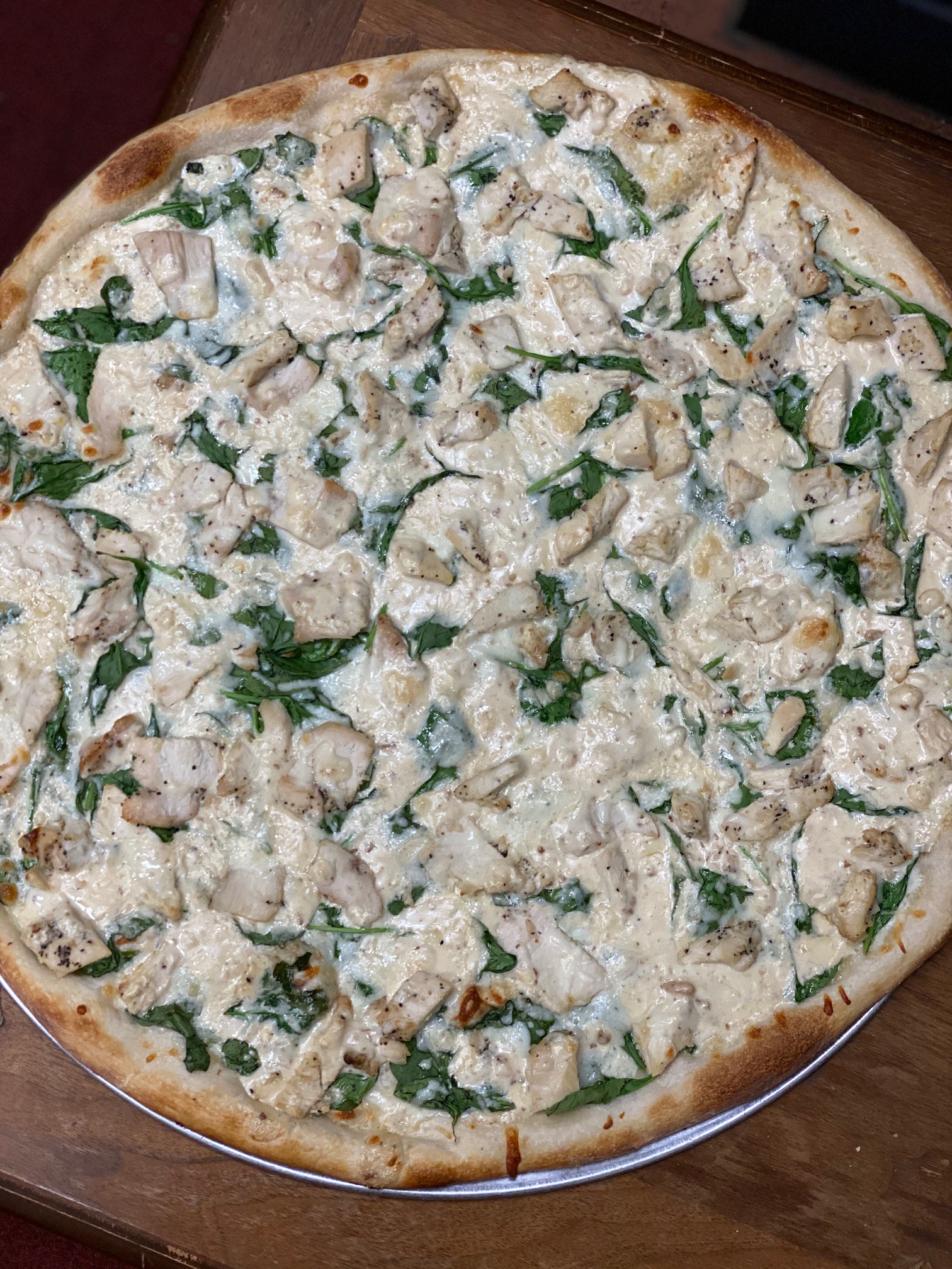 Order 18" Chicken Alfredo Pie food online from Sliced By Harlem Pizza Co store, New York on bringmethat.com
