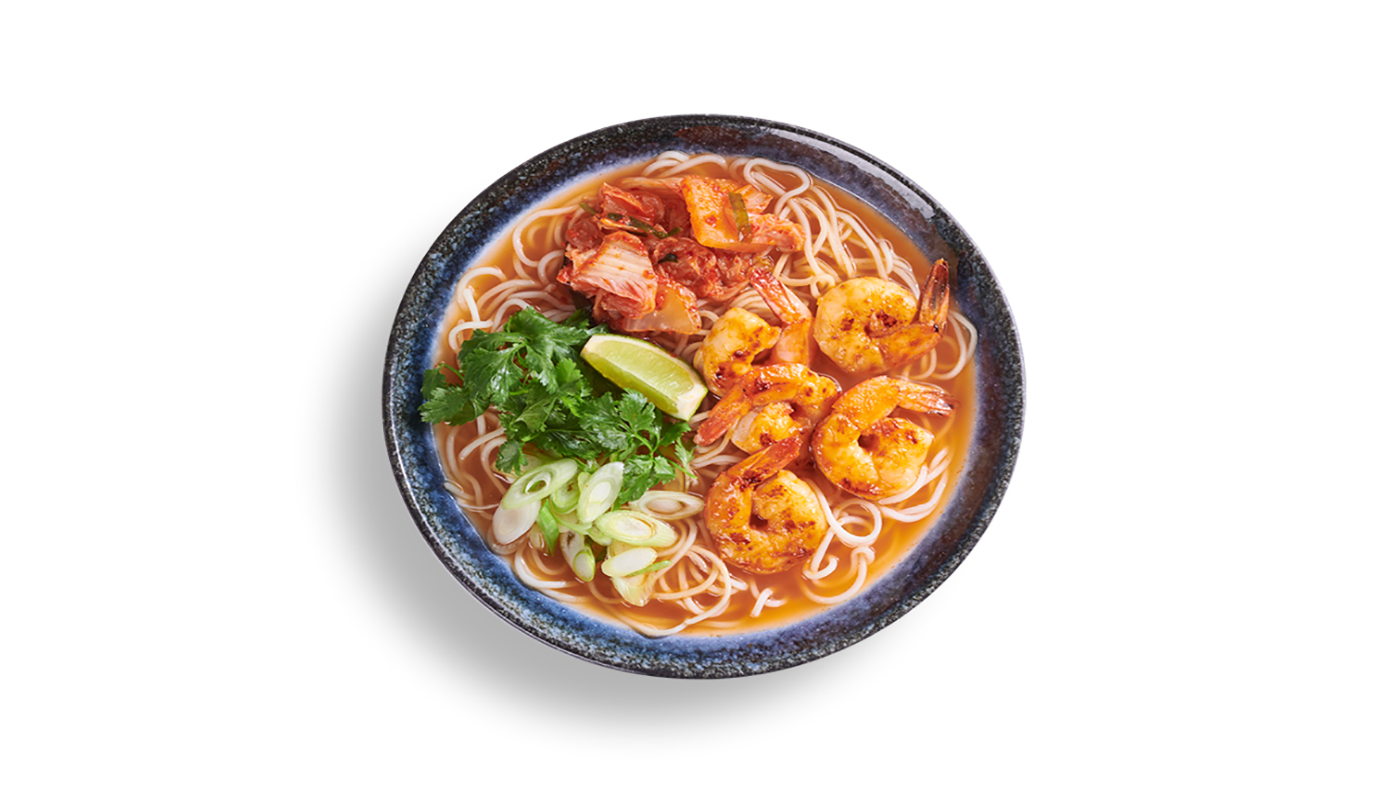Order 34. chili shrimp + kimchi ramen food online from Wagamama store, Boston on bringmethat.com