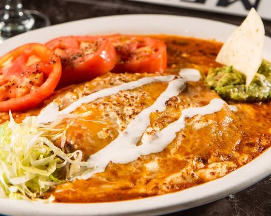 Order Stacked Chicken Enchilada food online from The White Chocolate Grille store, Naperville on bringmethat.com