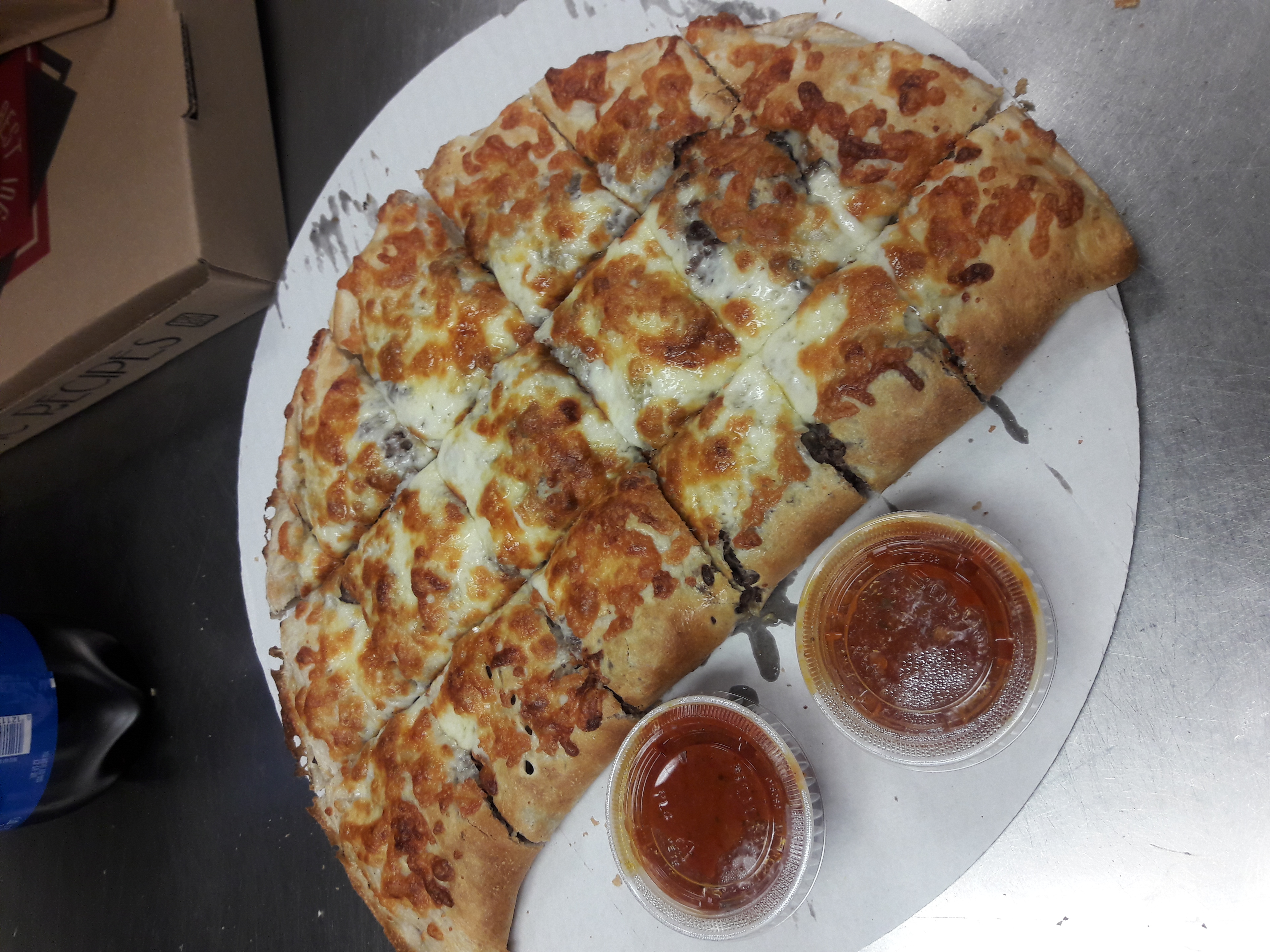 Order Steak and Cheese Calzone food online from D&D Pizza & Subs store, Watertown on bringmethat.com