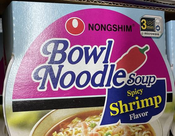 Order Nongshim Bowl Noodle Soup Spicy Shrimp food online from Happy Food Mart store, Atlanta on bringmethat.com