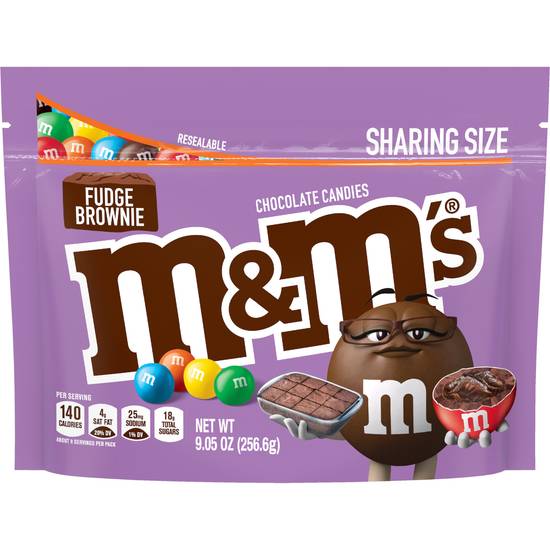 Order M&M's Fudge Brownie Chocolate Candy Sharing Size Stand Up Bag (9.05 oz) food online from Rite Aid store, Eugene on bringmethat.com