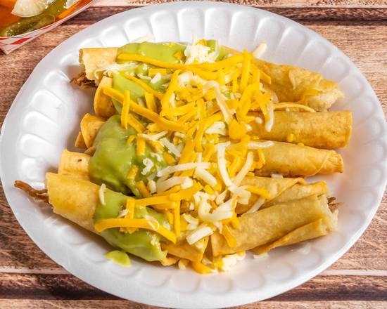 Order Rolled Tacos (5 pcs) food online from Aliberto Jr Fresh Mexican Food store, Riverside on bringmethat.com