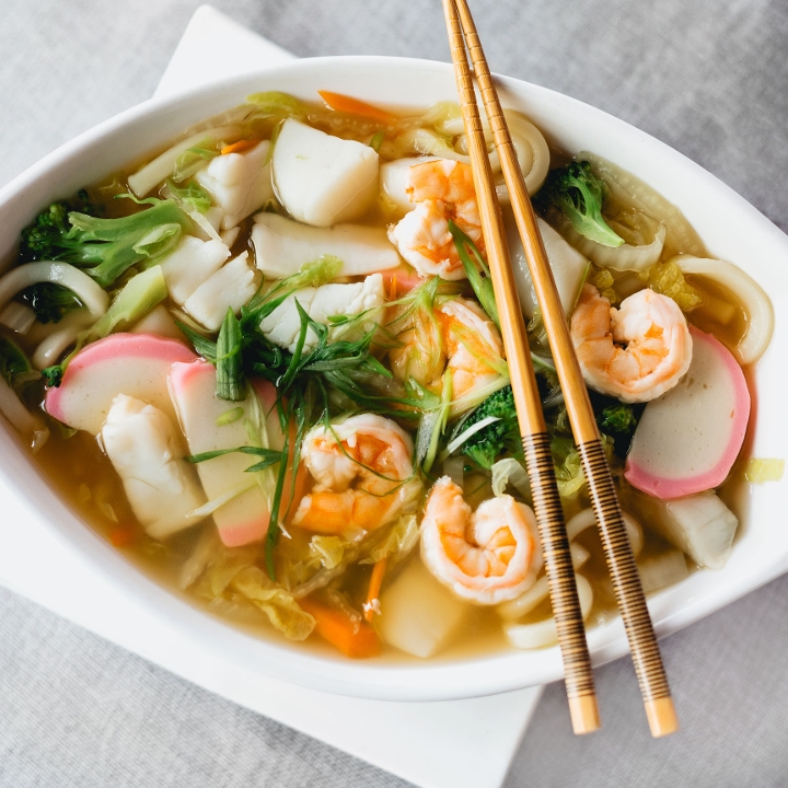 Order Seafood Udon Soup (C) food online from Ichiban Japanese Bistro store, Sterling Heights on bringmethat.com