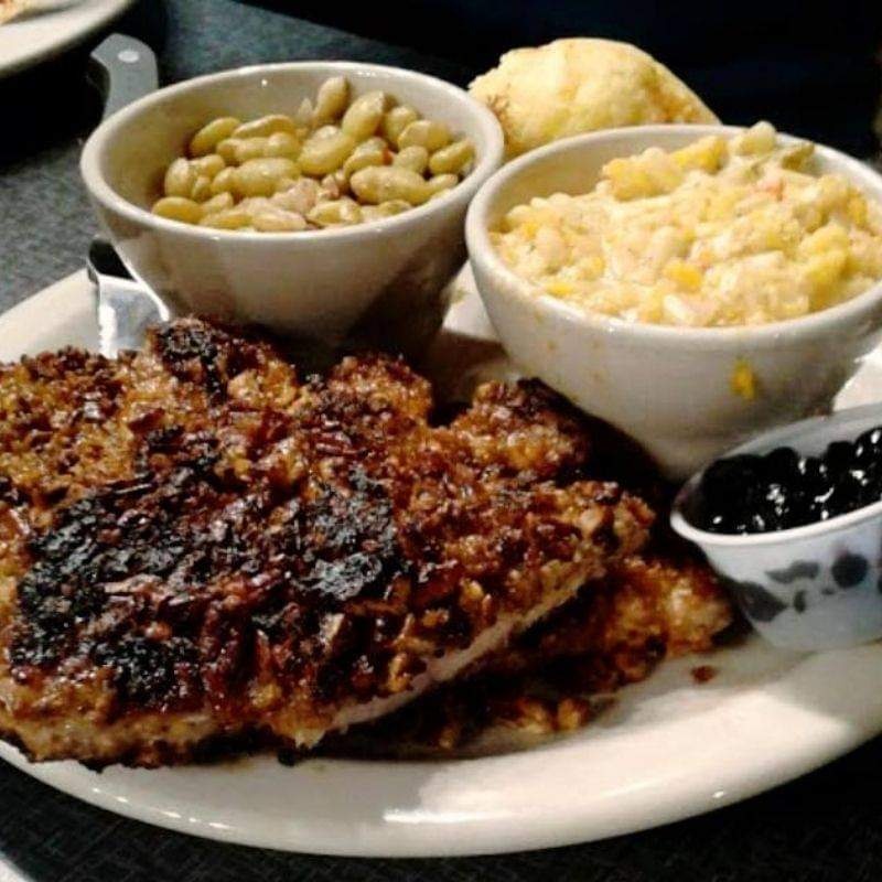 Order PECAN PORK CHOPS (2) food online from South Cobb Diner store, Austell on bringmethat.com