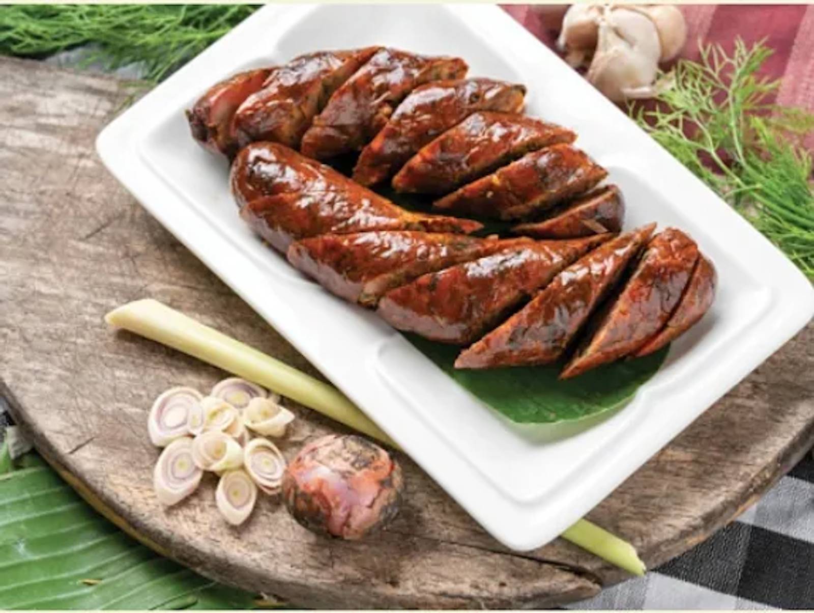 Order Lao Sausage (2PC) food online from Maneki Neko Express store, Arlington on bringmethat.com