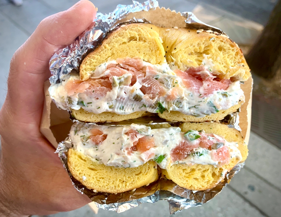Order Lox Cream Cheese Bagel food online from Chicago Bagel Authority store, Chicago on bringmethat.com