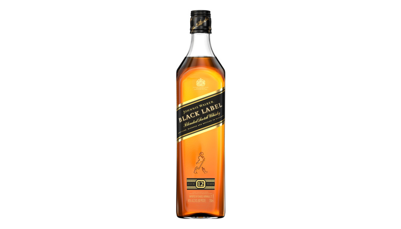Order Johnnie Walker Black Label Blended Scotch Whisky 375mL food online from Ross Liquor store, Sylmar on bringmethat.com