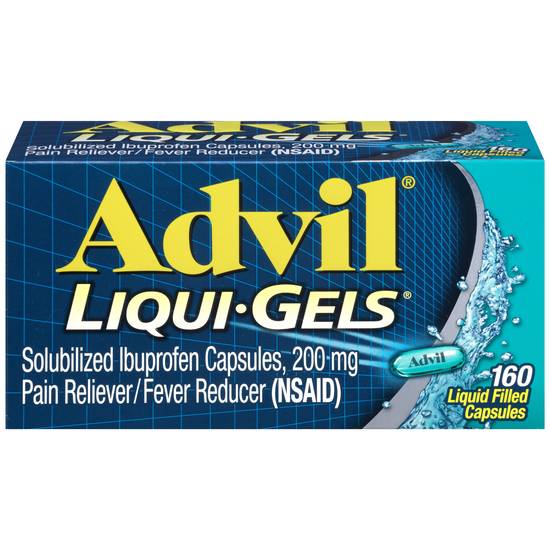 Order Advil Pain Reliever and Fever Reducer Liqui-Gels with Ibuprofen 200 mg (160 ct) food online from Rite Aid store, Wilmington on bringmethat.com