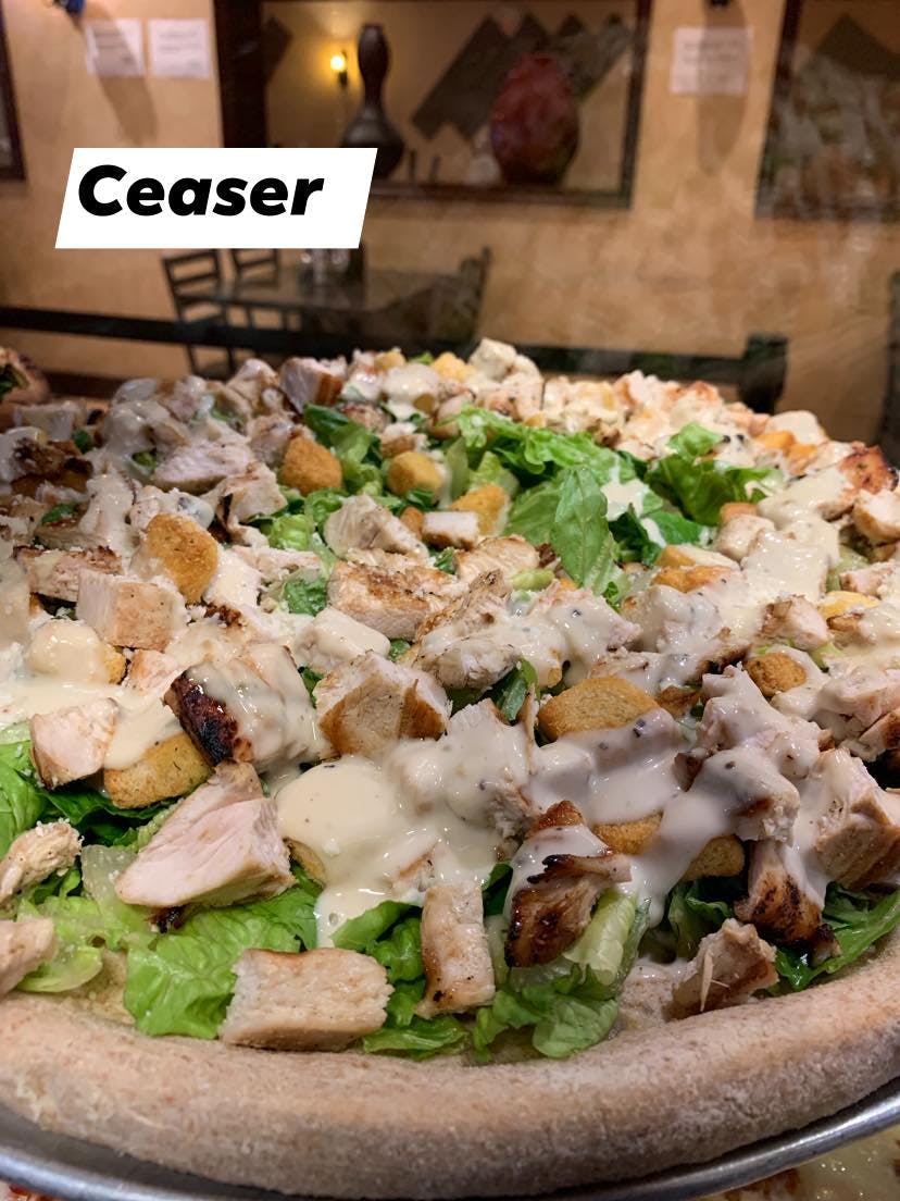 Order Caesar Salad Pizza - Large 16'' (8 Slices) food online from Villa Monte store, Old Bethpage on bringmethat.com