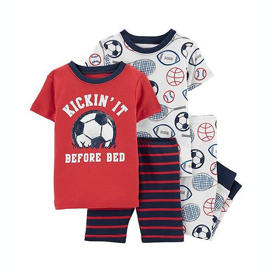 Order carter's® Size 12M 4-Piece Soccer 100% Snug Fit Cotton PJs in Red food online from Bed Bath & Beyond store, Lancaster on bringmethat.com