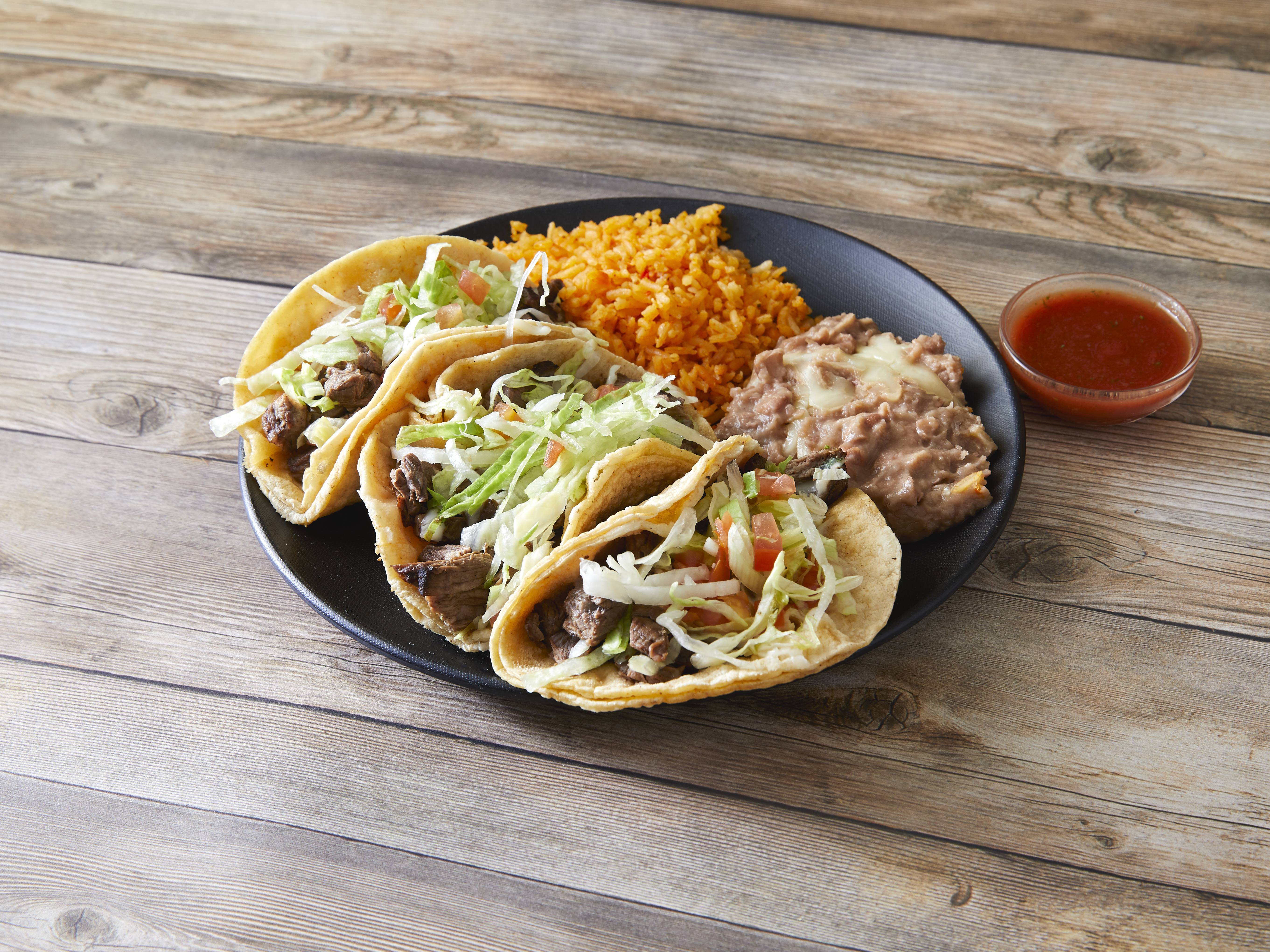 Order 3 Tacos Meal food online from Los Azares Mexican Grill store, Chicago on bringmethat.com