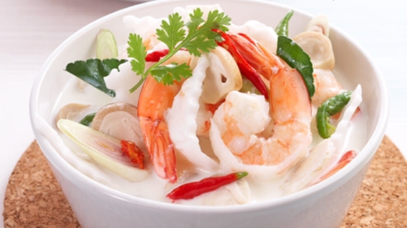 Order Tom Kha shrimp Soup food online from The Dish Thai Fusion Cuisine store, Studio City on bringmethat.com