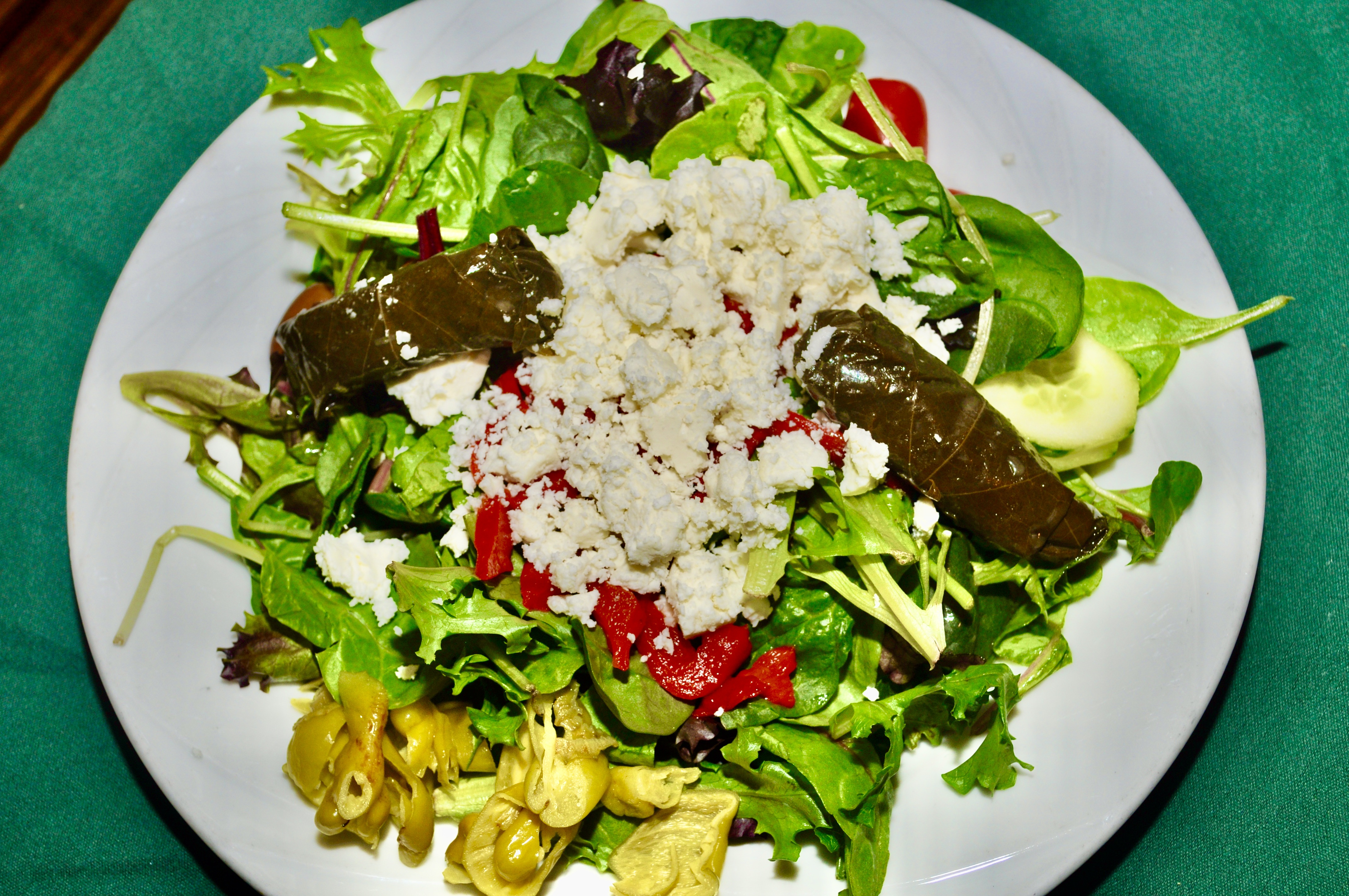 Order Greek Salad food online from Illianos Grill store, Norwich on bringmethat.com