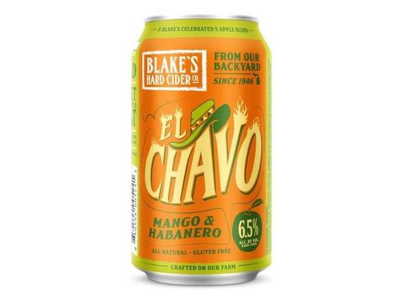 Order Blake's El Chavo Mango & Habanero Hard Cider - 6x 12oz Cans food online from Garfield's Beverage Warehouse store, Chicago on bringmethat.com