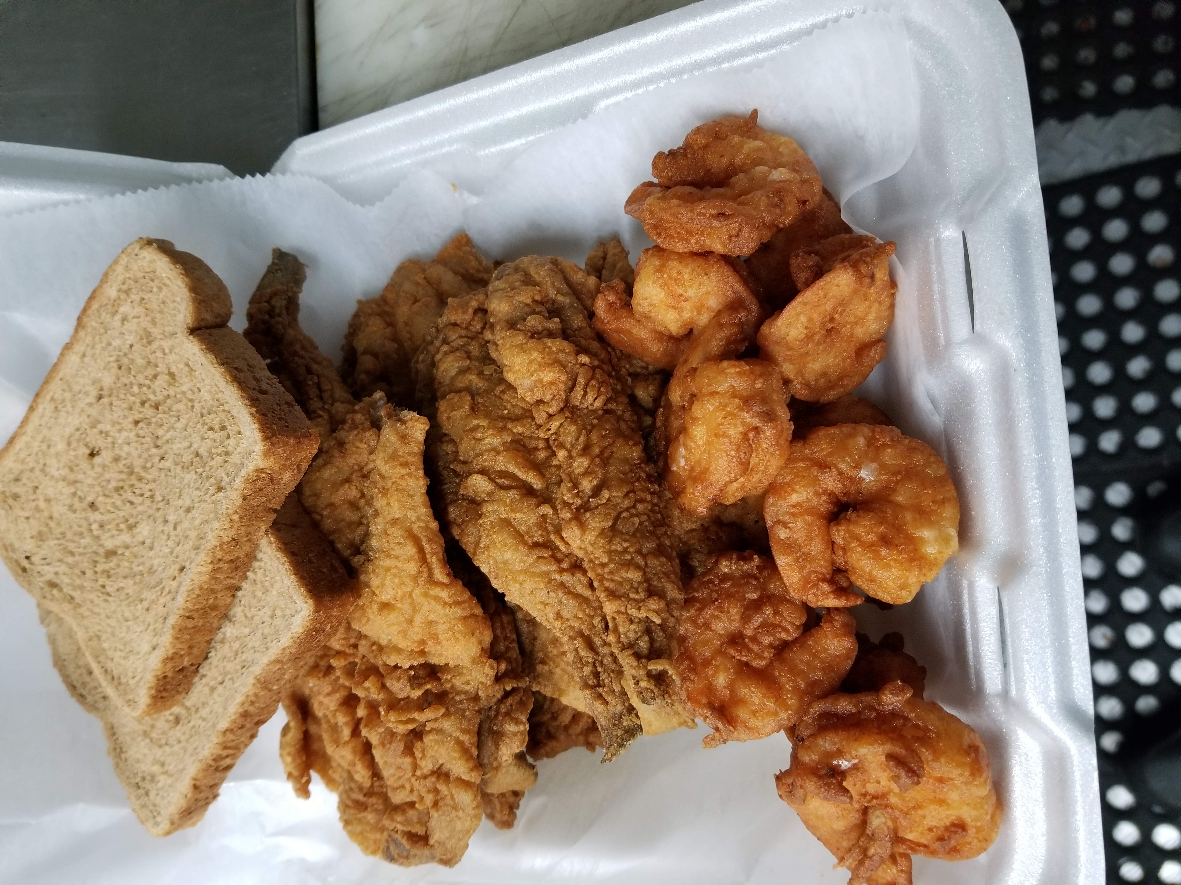 Order 10 Piece Shrimp and 4 Piece Whiting Combo food online from E & S Original Steak-N-Take store, Newark on bringmethat.com
