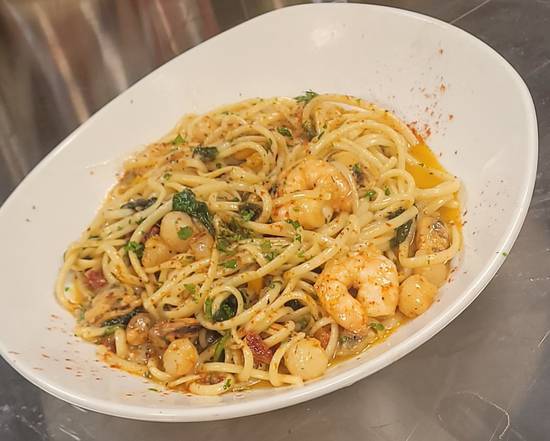 Order Seafood Trio linguine  food online from 216 Cafe store, Cleveland on bringmethat.com