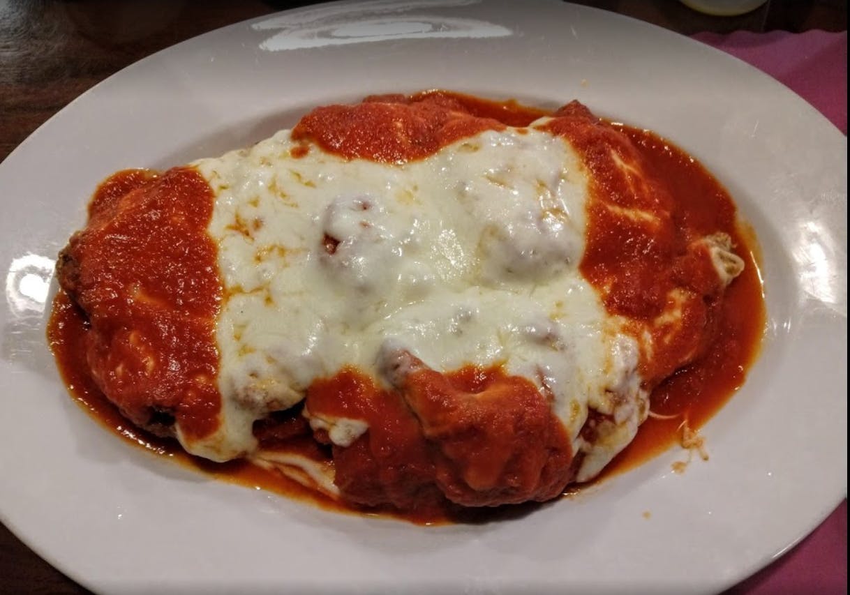 Order Chicken Parmigiana - Entree food online from Planet Pizza store, Monroe on bringmethat.com