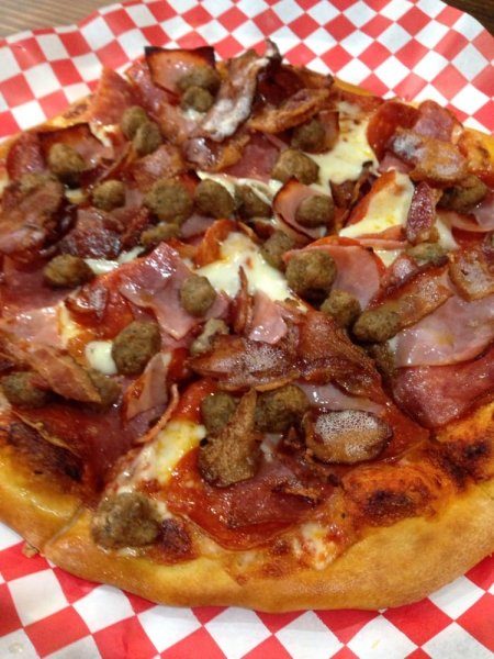Order Meat Lover's Pizza food online from Cafe Bambino's store, Pasadena on bringmethat.com