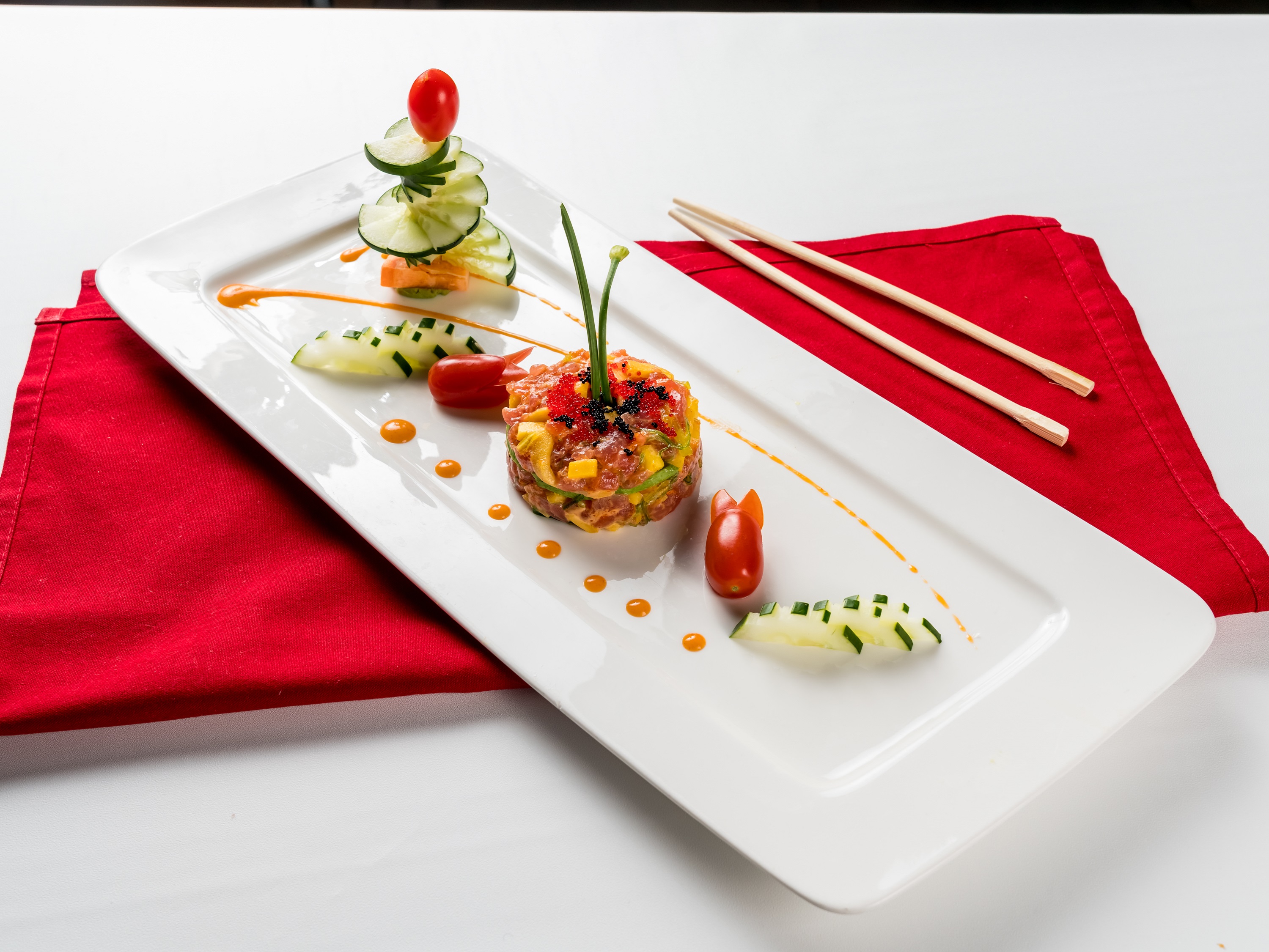 Order Tuna Tartar food online from Miyako Hibachi Sushi Restaurant store, Hicksville on bringmethat.com