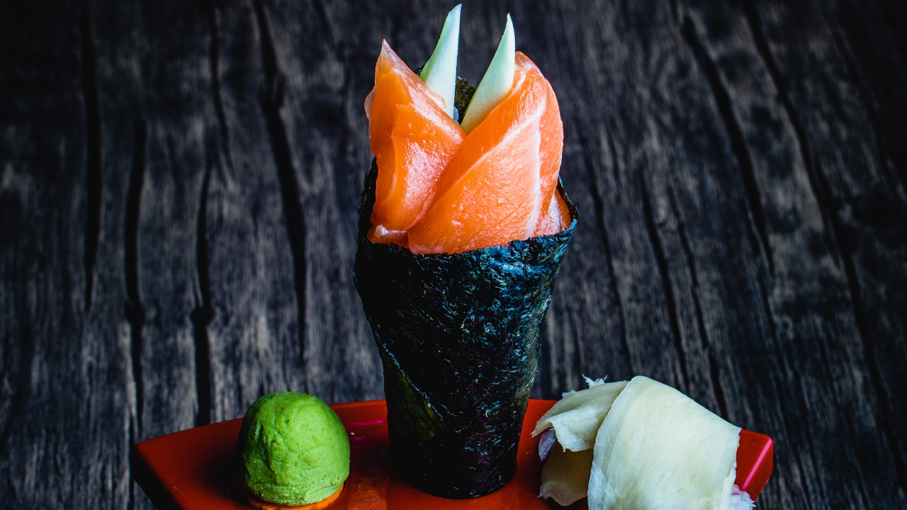 Order Salmon Handroll food online from Bento & Noodles store, Chula Vista on bringmethat.com