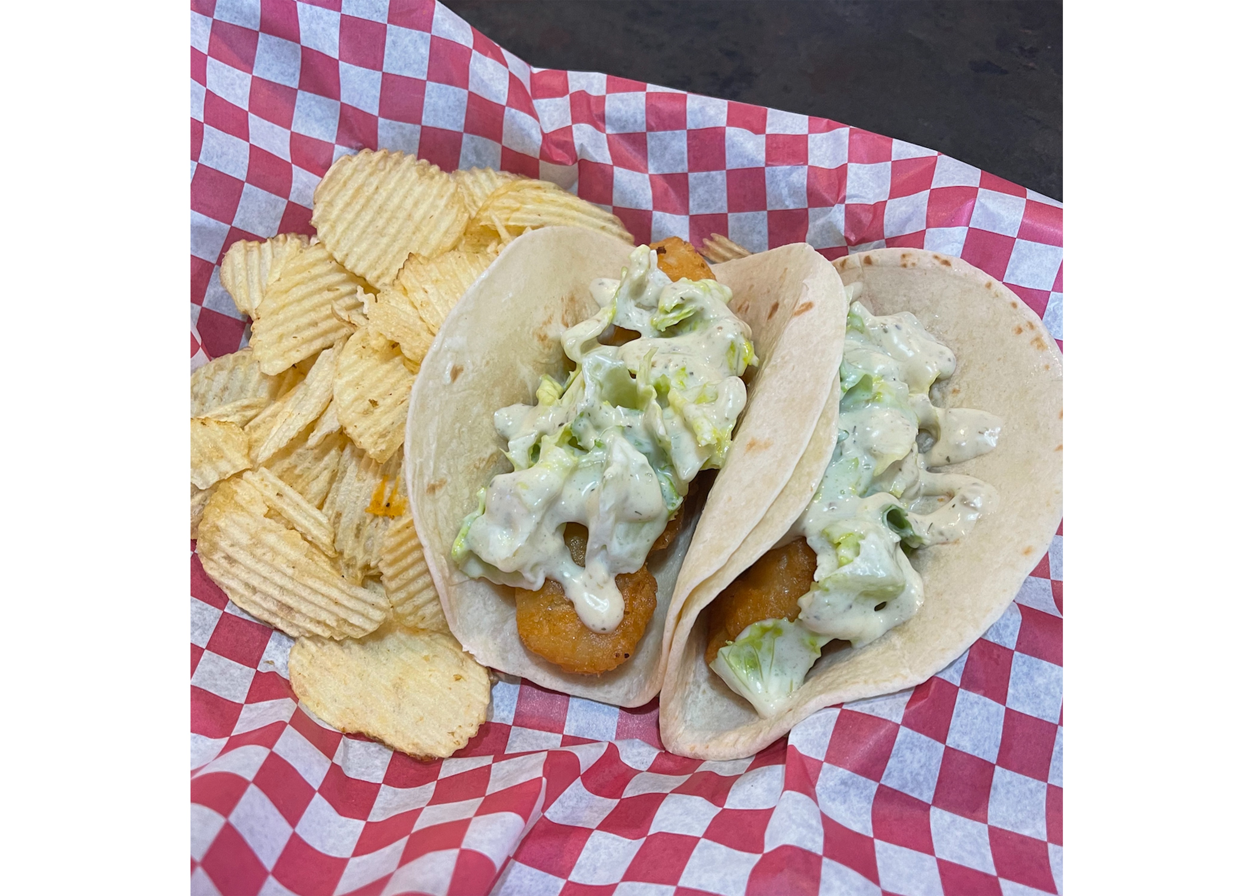Order Fish Tacos food online from Gurty Burgers & Deli store, Newton on bringmethat.com