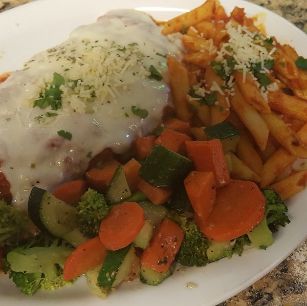 Order Veal Parmigiana food online from Zorbas Pizza store, Millbrae on bringmethat.com