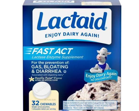 Order Lactaid Chewables 32 ct food online from McLean Ave Pharmacy store, Yonkers on bringmethat.com