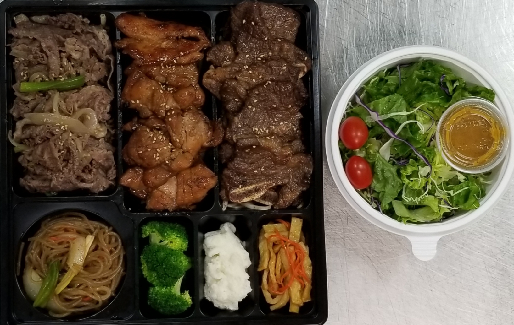 Order LA Kalbi + Spicy Chicken food online from Road to Seoul Korean BBQ store, Los Angeles on bringmethat.com