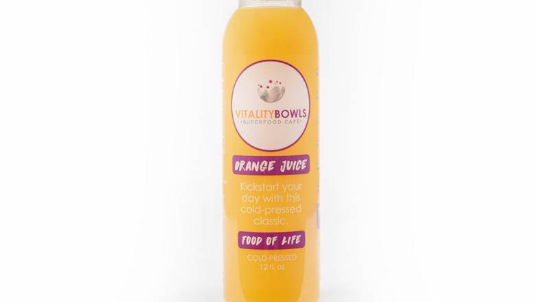 Order Orange Juice Cold Pressed food online from Vitality Bowls store, Lafayette on bringmethat.com