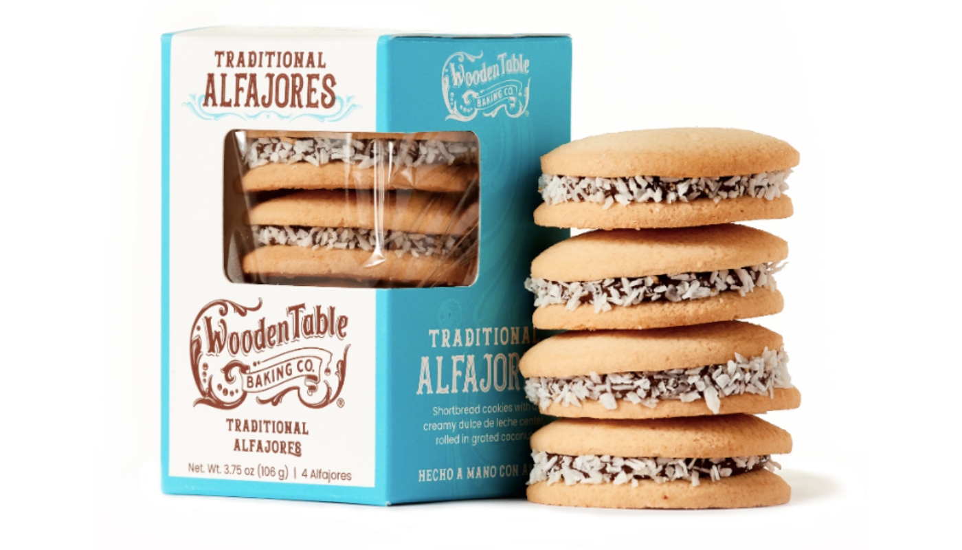 Order Wooden Table Baking Co.Traditional Alfajores (106grs 4 pack) food online from Fine Chocolate Club store, San Francisco on bringmethat.com