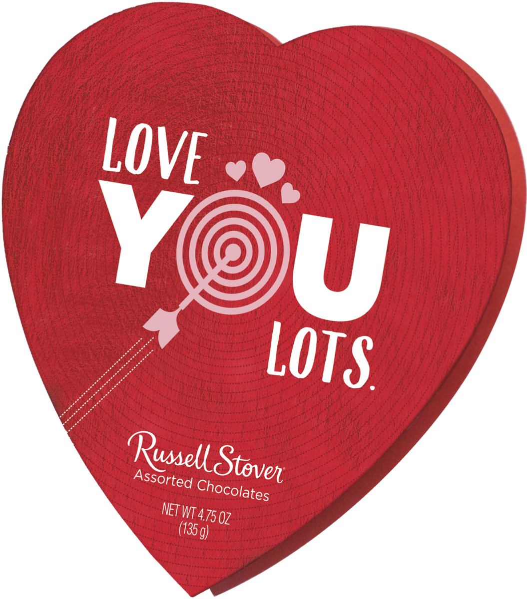 Order Russell Stover Assorted Chocolates, Love Ya Lots Hearts Box Designs - 4.75 oz food online from Rite Aid store, MILLER PLACE on bringmethat.com