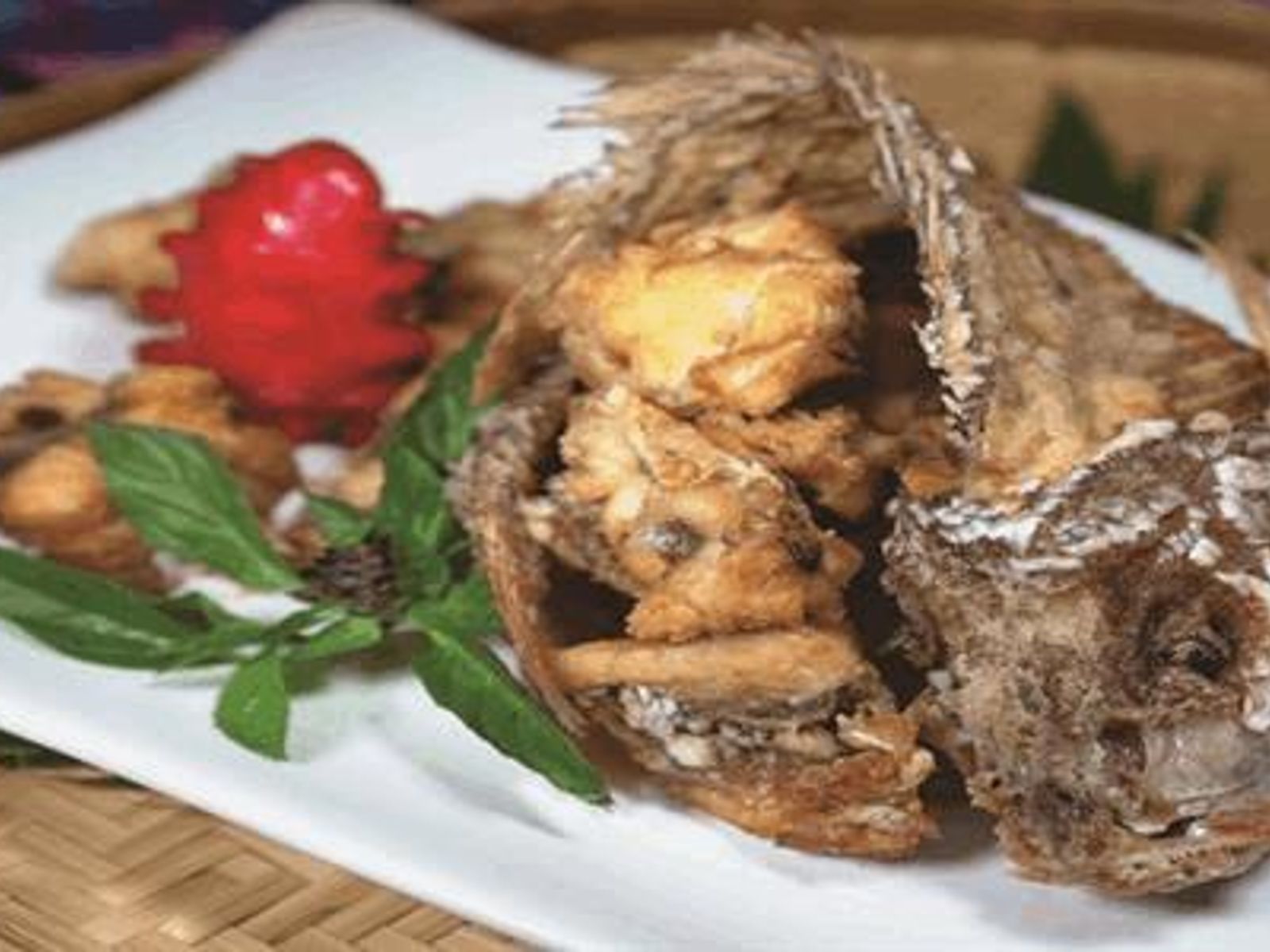 Order E16A Fried Whole Fish food online from Thai Spice Restaurant store, Houston on bringmethat.com