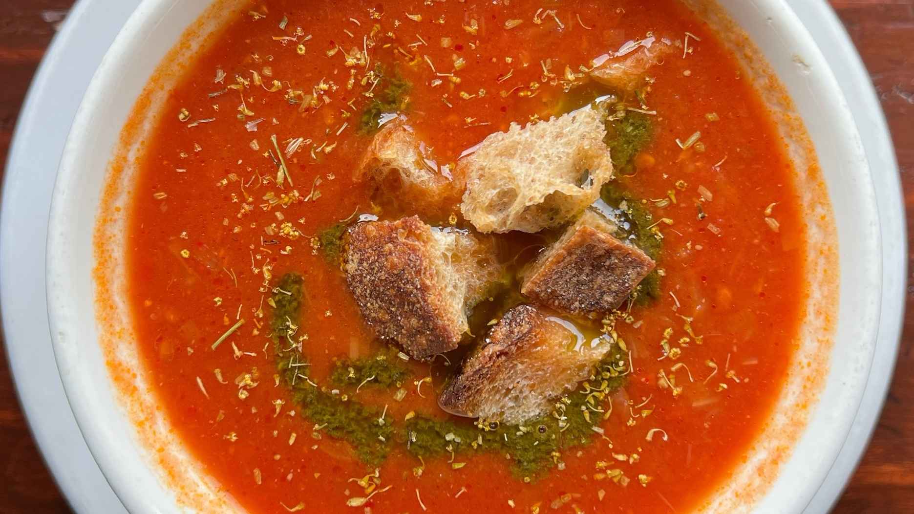 Order Savory Tomato Soup food online from The Monks Kettle Terra Linda store, San Rafael on bringmethat.com