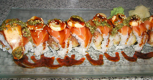 Order Salmon Pesto Roll food online from Rice Bowl store, Chico on bringmethat.com