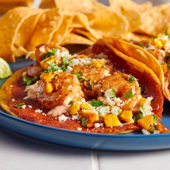 Order Mexican Street Corn Shrimp Taco (a la carte) food online from Rubio's store, Elk Grove on bringmethat.com