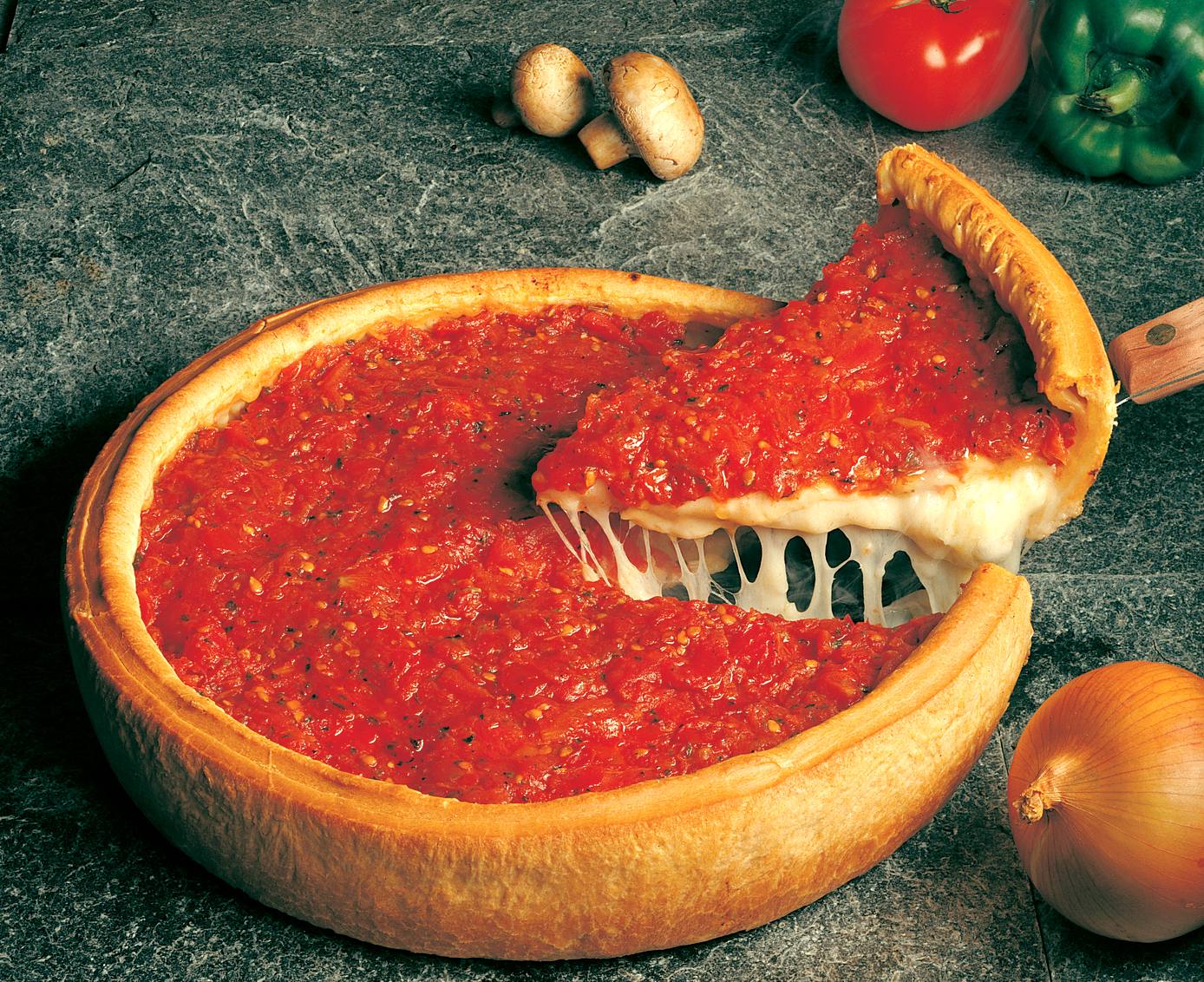 Order Large Stuffed Cheese Pizza food online from Zig Zag Kitchen store, Chicago on bringmethat.com