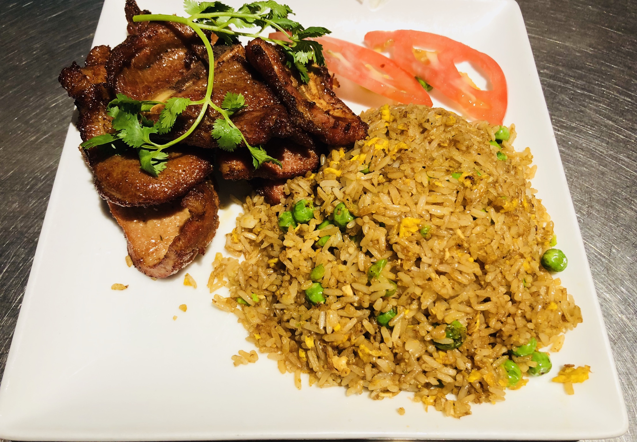 Order R10. Pork Chop with Fried Rice food online from Wk Restaurant store, New York on bringmethat.com