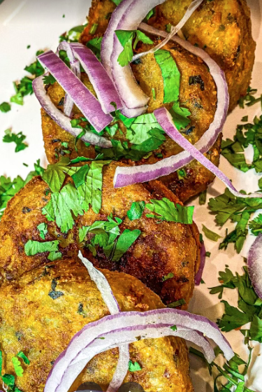 Order Indian Potato Croquette (Aloo Tikki) food online from Mazaa Indian Kitchen store, Pittsburgh on bringmethat.com