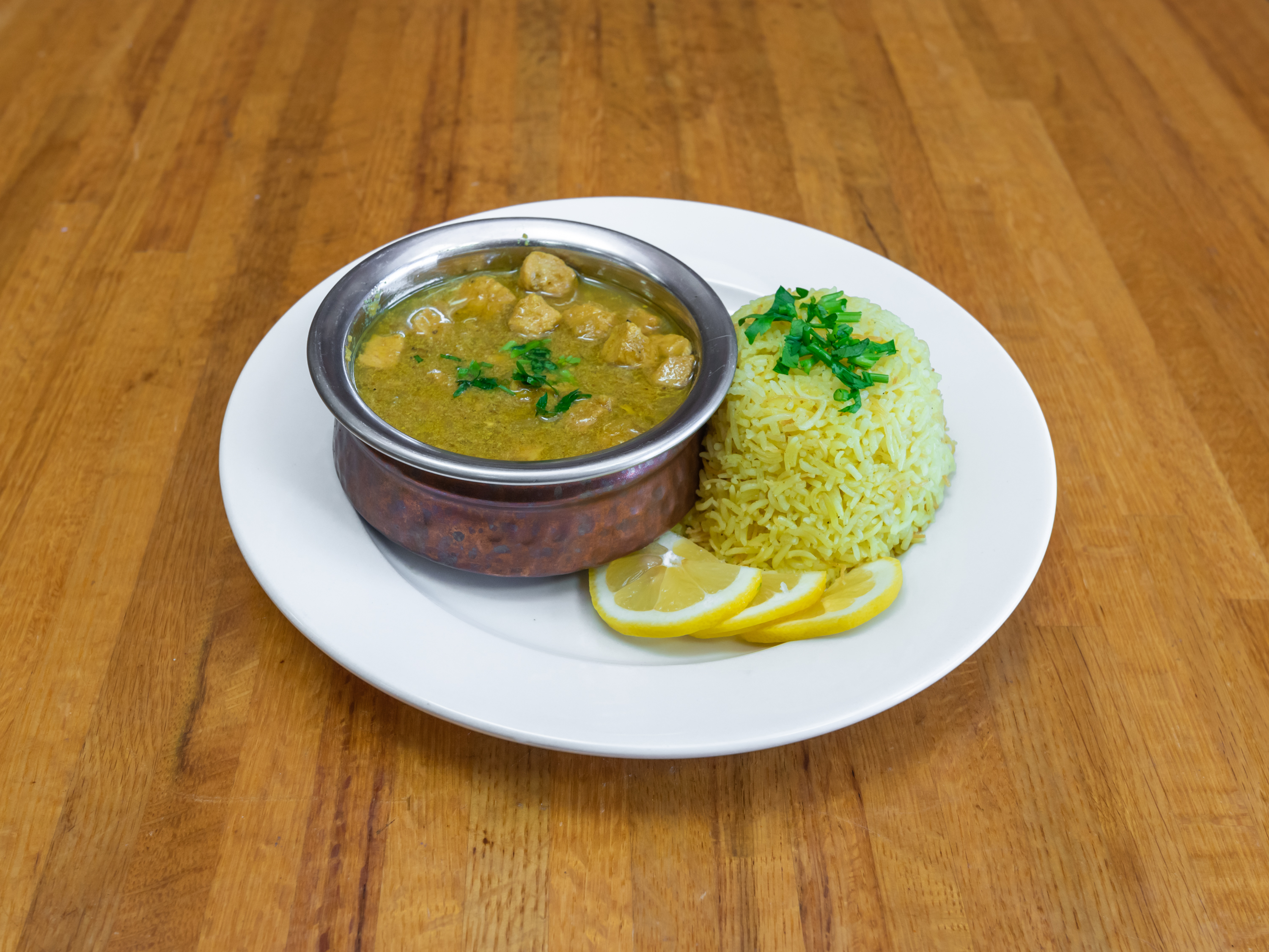 Order Curry Chicken Plate food online from Istanbul Restaurant And Bakery store, Westbrook on bringmethat.com
