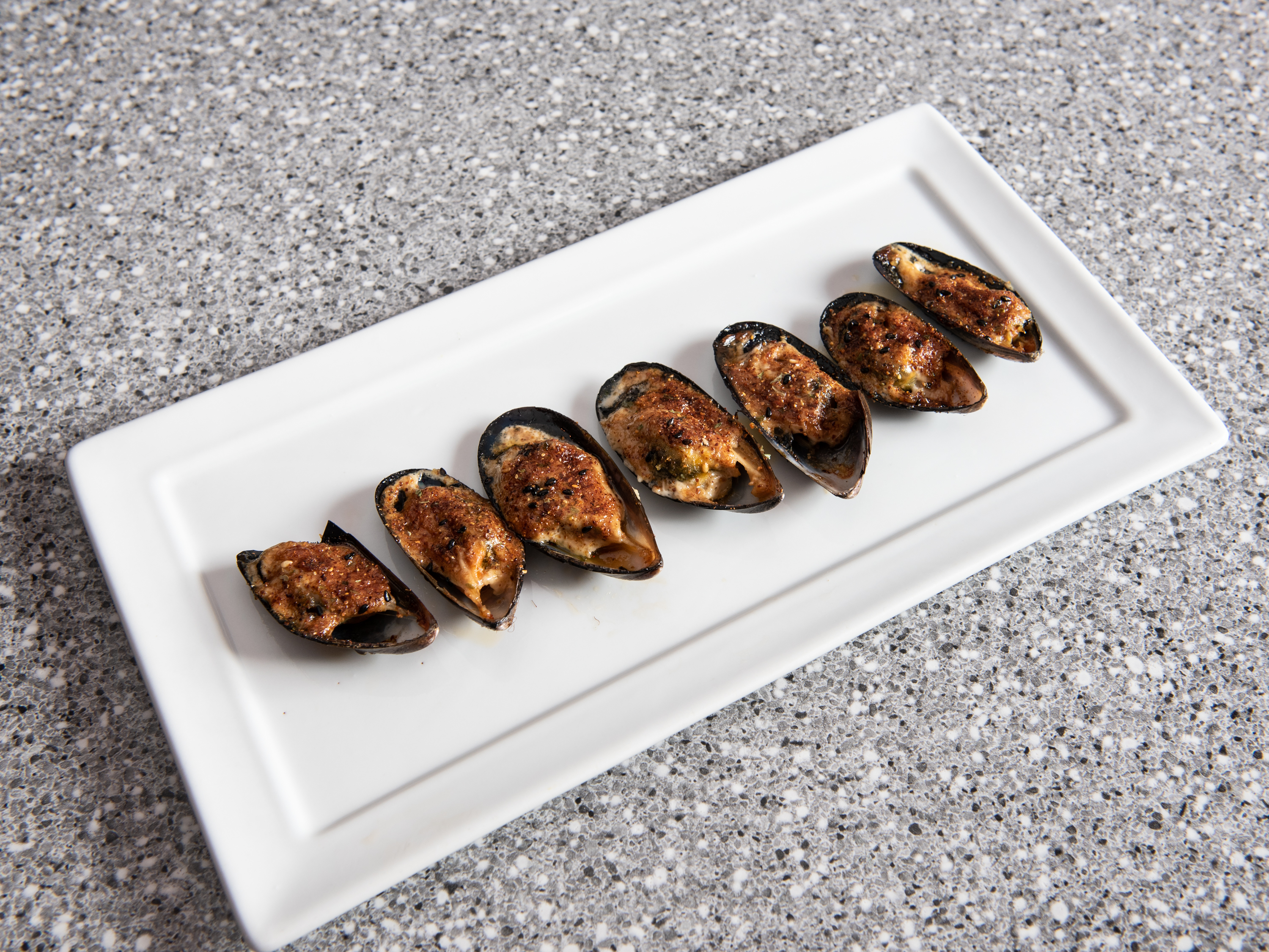 Order 6 Piece Grilled Mussels food online from 157 Lounge store, Kent on bringmethat.com
