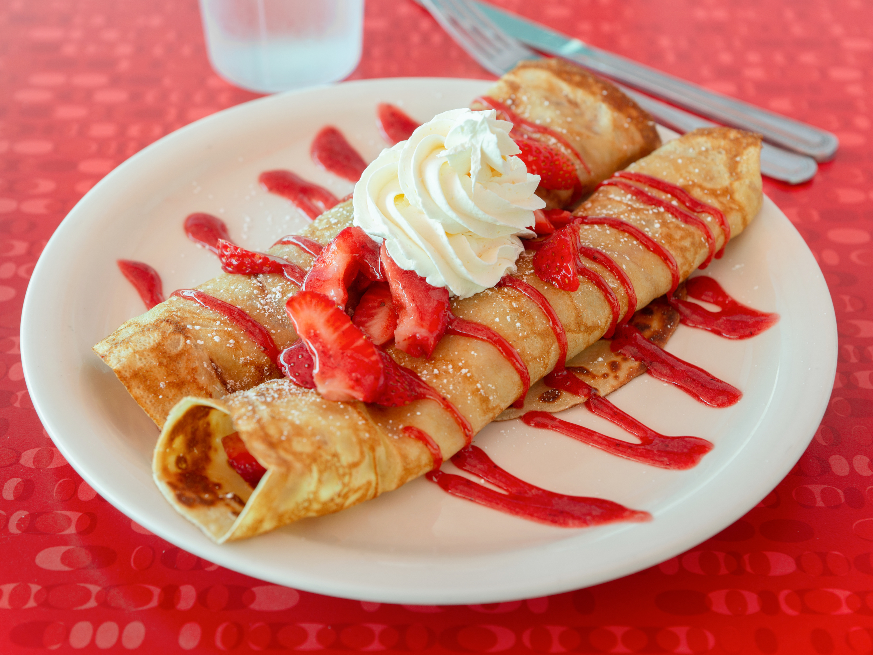 Order Strawberry Crepes food online from Mr D store, Placentia on bringmethat.com