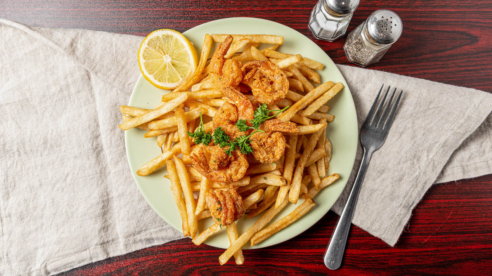 Order Shrimp and Fries food online from Solid Rock Cafe store, Antioch on bringmethat.com