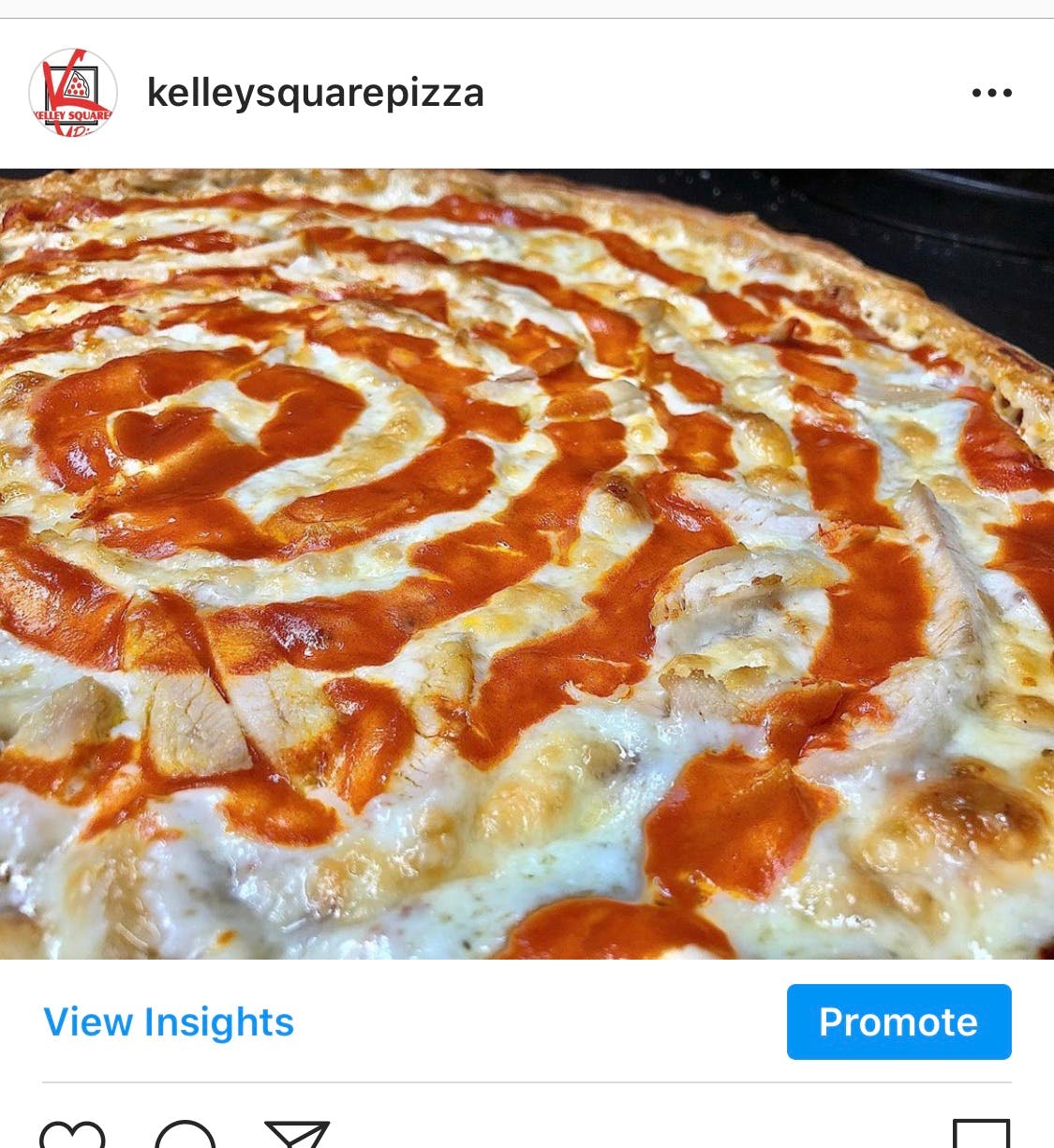 Order Buffalo Chicken Pizza - Small food online from Kelley Square Pizza store, Worcester on bringmethat.com