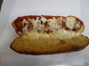 Order 10" Meatball Parmigiana Sandwich food online from Guido's Pizza and Pasta store, Winnetka on bringmethat.com