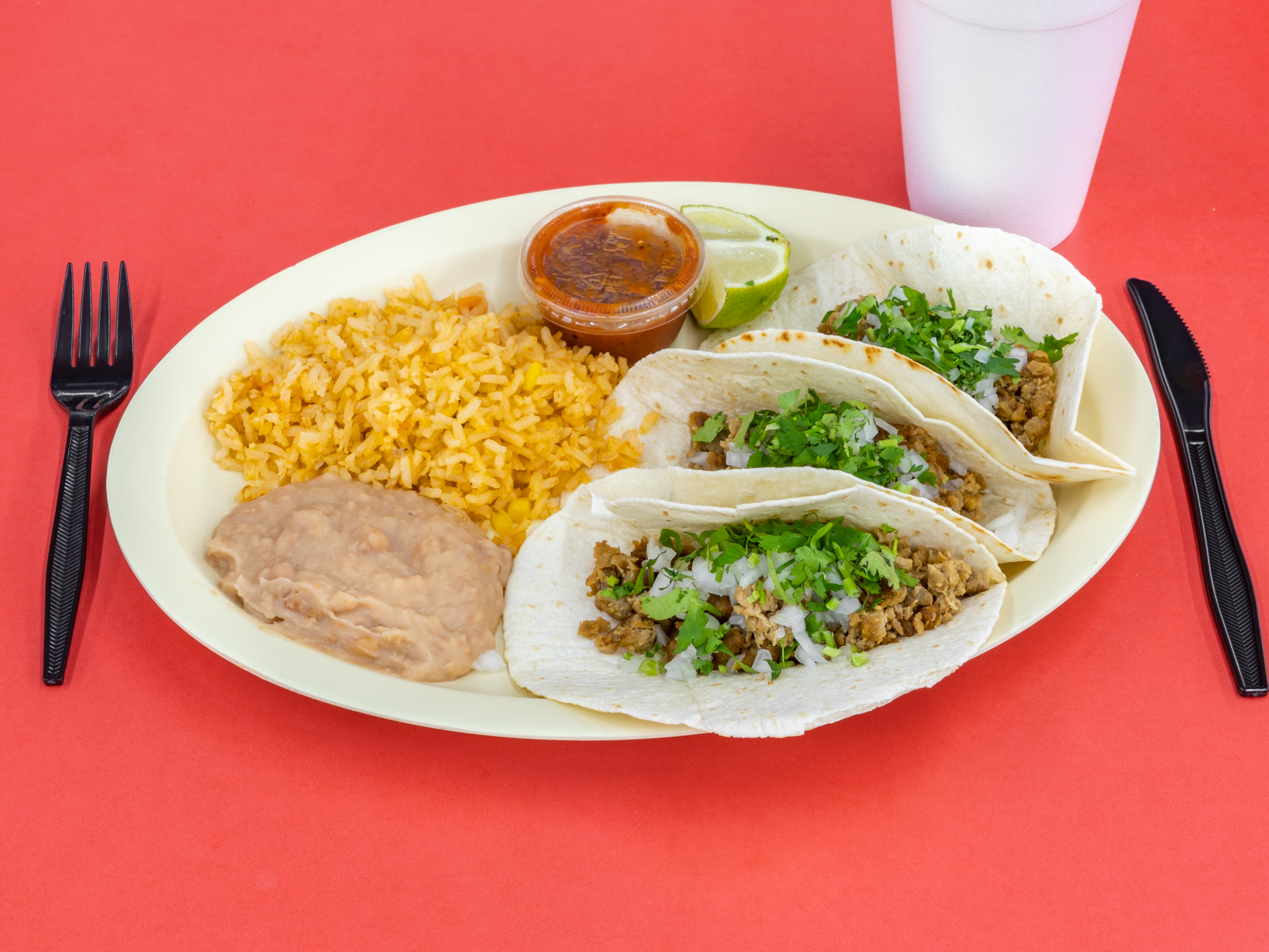 Order Flour Tacos Combo food online from Supermercados Morelos store, Moore on bringmethat.com